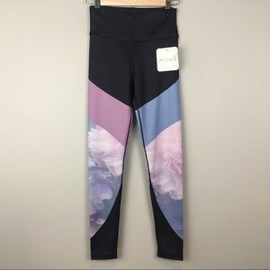 Flower leggings athletic yoga wear